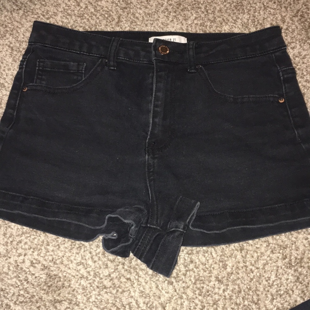 black forever 21 denim shorts